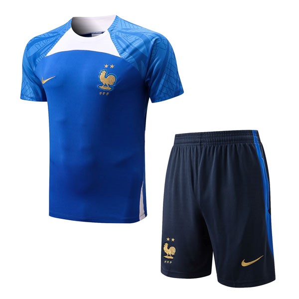 Trainingsshirt Frankreich Komplett-Set 2022-23 Blau 2